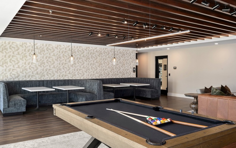billiards table in sky lounge