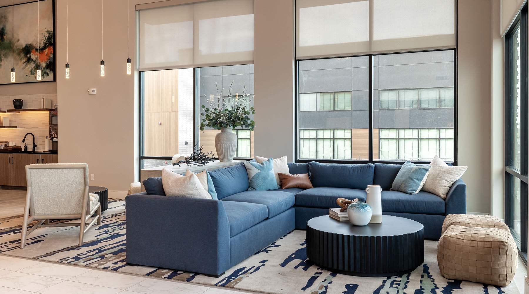 large window panels brighten clubhouse